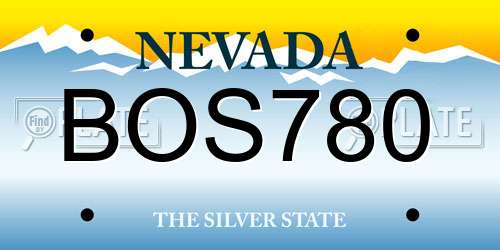BOS780 Nevada License Plate