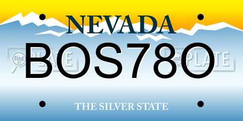 BOS78O Nevada License Plate