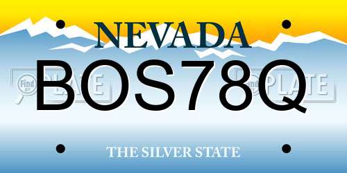BOS78Q Nevada License Plate