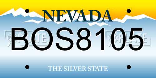 BOS8105 Nevada License Plate