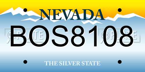 BOS8108 Nevada License Plate