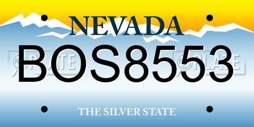 BOS8553 Nevada License Plate