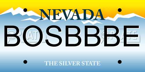 BOSBBBE Nevada License Plate