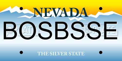 BOSBSSE Nevada License Plate