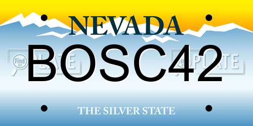BOSC42 Nevada License Plate