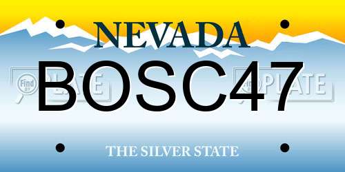 BOSC47 Nevada License Plate