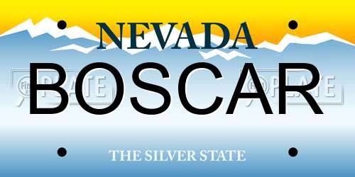 BOSCAR Nevada License Plate