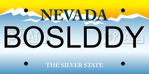 BOSLDDY Nevada License Plate