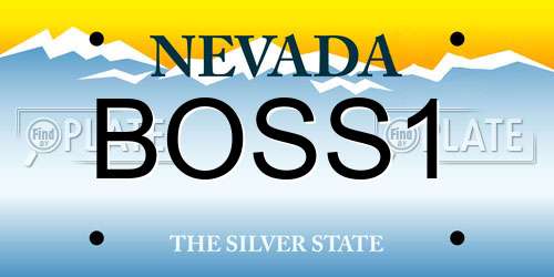 BOSS1 Nevada License Plate