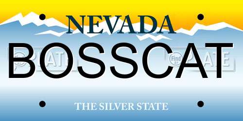 BOSSCAT Nevada License Plate