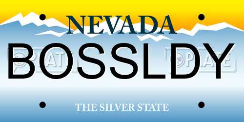 BOSSLDY Nevada License Plate