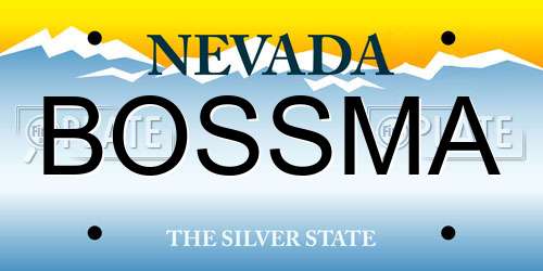 BOSSMA Nevada License Plate