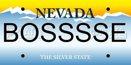 BOSSSSE Nevada License Plate