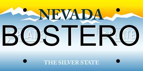BOSTERO Nevada License Plate