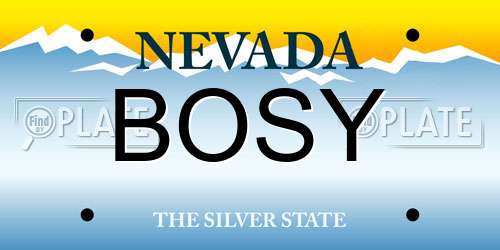 BOSY Nevada License Plate