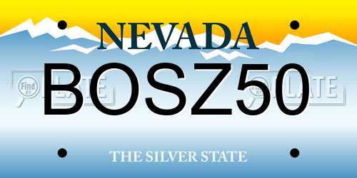 BOSZ50 Nevada License Plate