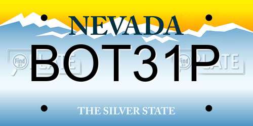 BOT31P Nevada License Plate