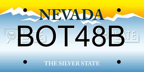 BOT48B Nevada License Plate