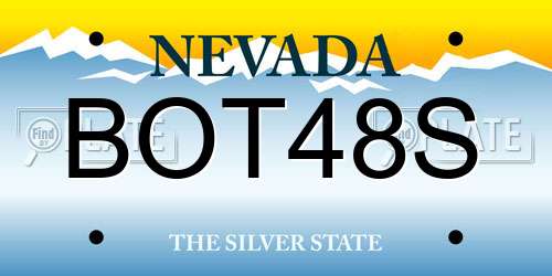 BOT48S Nevada License Plate