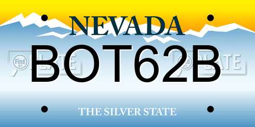 BOT62B Nevada License Plate