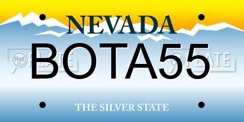 BOTA55 Nevada License Plate