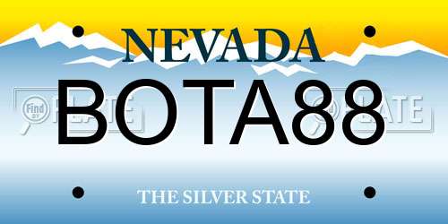 BOTA88 Nevada License Plate