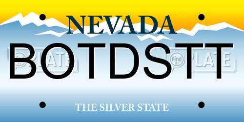 BOTDSTT Nevada License Plate