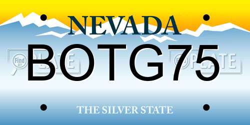BOTG75 Nevada License Plate