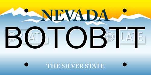 BOTOBTT Nevada License Plate