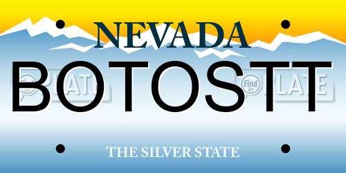 BOTOSTT Nevada License Plate