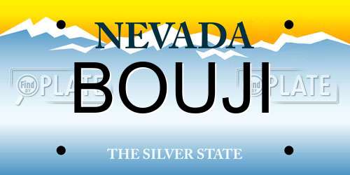 BOUJI Nevada License Plate