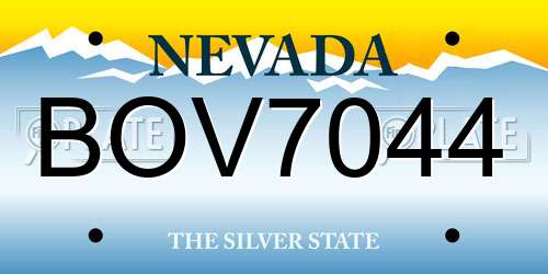 BOV7044 Nevada License Plate