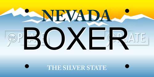 BOXER Nevada License Plate