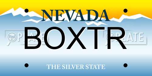 BOXTR Nevada License Plate