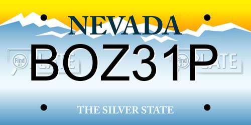 BOZ31P Nevada License Plate