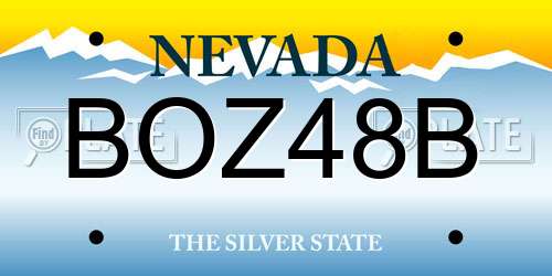 BOZ48B Nevada License Plate
