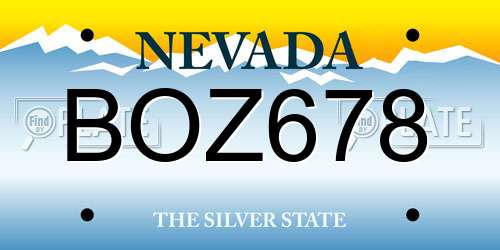 BOZ678 Nevada License Plate
