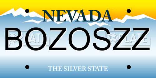 BOZOSZZ Nevada License Plate