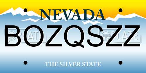 BOZQSZZ Nevada License Plate