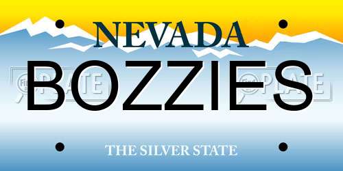 BOZZIES Nevada License Plate