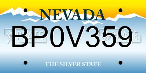 BP0V359 Nevada License Plate