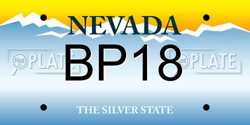 BP18 Nevada License Plate