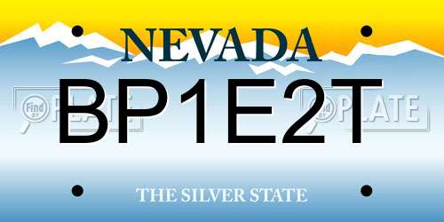BP1E2T Nevada License Plate