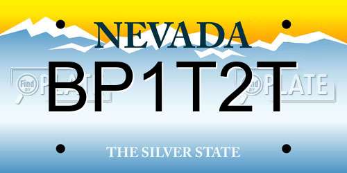 BP1T2T Nevada License Plate
