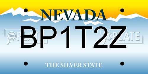 BP1T2Z Nevada License Plate