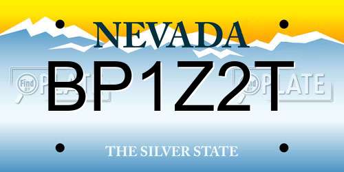 BP1Z2T Nevada License Plate