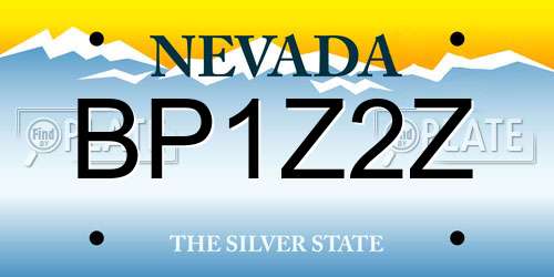 BP1Z2Z Nevada License Plate
