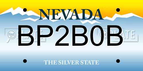 BP2B0B Nevada License Plate