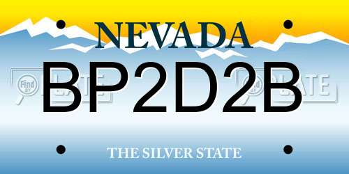 BP2D2B Nevada License Plate