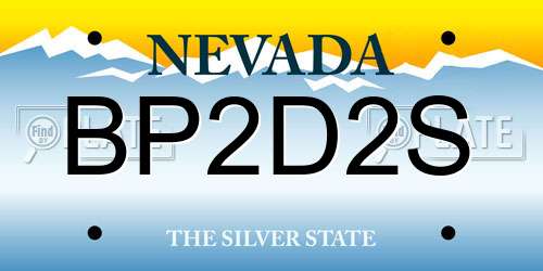 BP2D2S Nevada License Plate